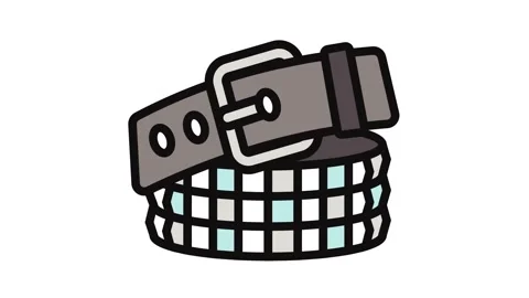 Studded belt emo color icon animation Stock Footage 326112570