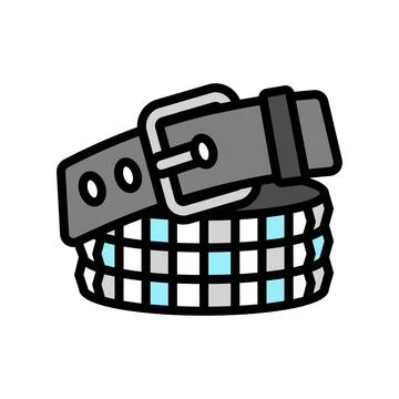 Studded belt emo color icon vector illustration Stock Illustration