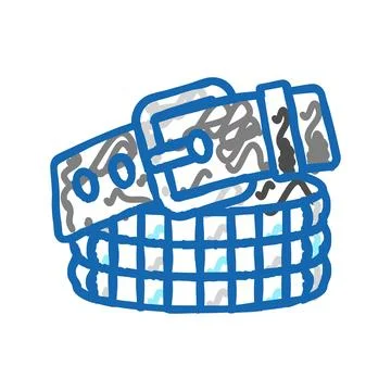 Studded belt emo icon doodle illustration Stock Illustration