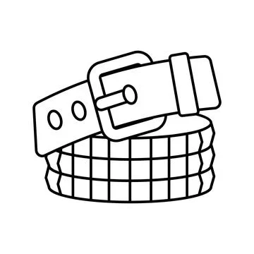 Studded belt emo line icon vector illustration Stock Illustration