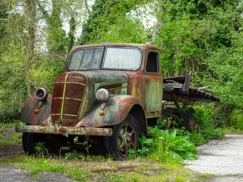 Studebaker truck rusting by the side of the road in Spain Stock Photos