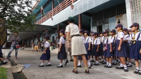 Student 7-8 years old, Welcome to Boy Scout camp Stock Footage 68855288