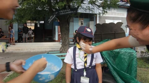Student 7-8 years old, Welcome to Boy Scout camp Stock Footage 68855409