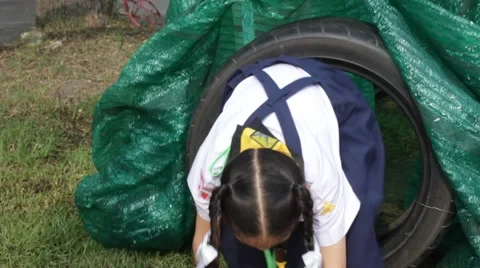 Student 7-8 years old, Welcome to Boy Scout camp Stock Footage 68855891