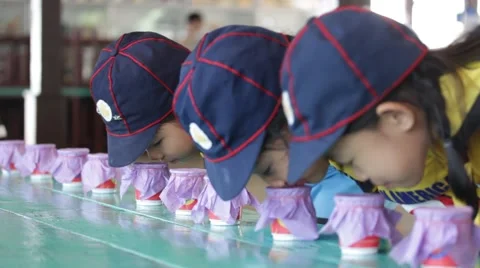Student 9-10 years old, Scout in adventure activities, Scout Camp Stock-Footage 68935067