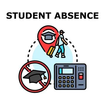 Student absence management tracking education concept 스톡 일러스트