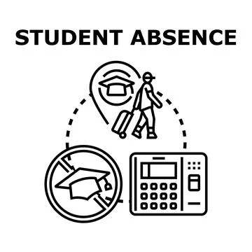 Student absence management tracking education concept Illustrazione stock