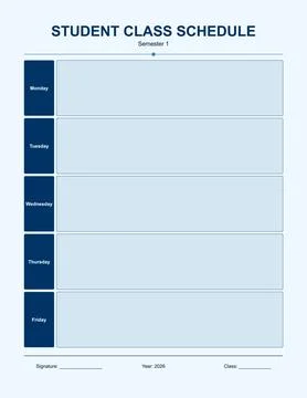 Student Academic Planner Template Stock Illustration