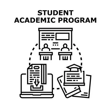Student academic program concept with remote learning Stock Illustration