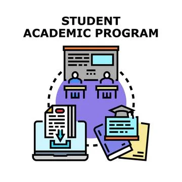 Student academic program concept with remote learning Stock Illustration