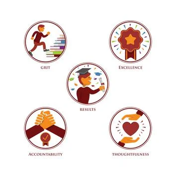 Student academic struggle to study and bachelor degree icons Stock Illustration