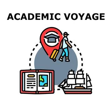 Student academic voyage for knowledge and education Stock Illustration