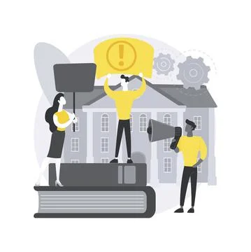 Student activism abstract concept vector illustration. Stock Illustration