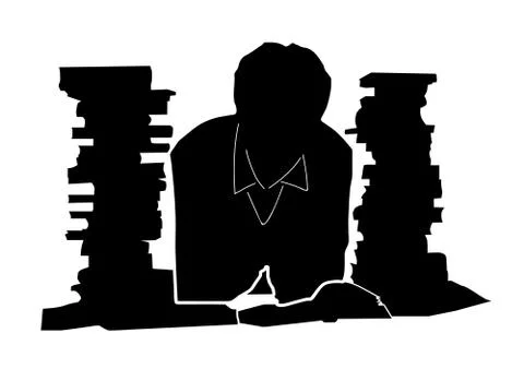 Student and books Stock Illustration
