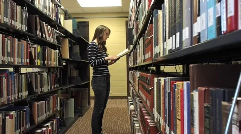 Student and college library Stock Footage 46947767
