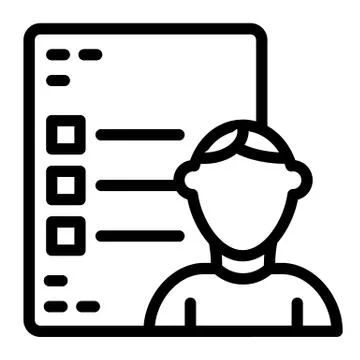 Student and exam test line icon. Student and questionnaire vector illustration Illustration