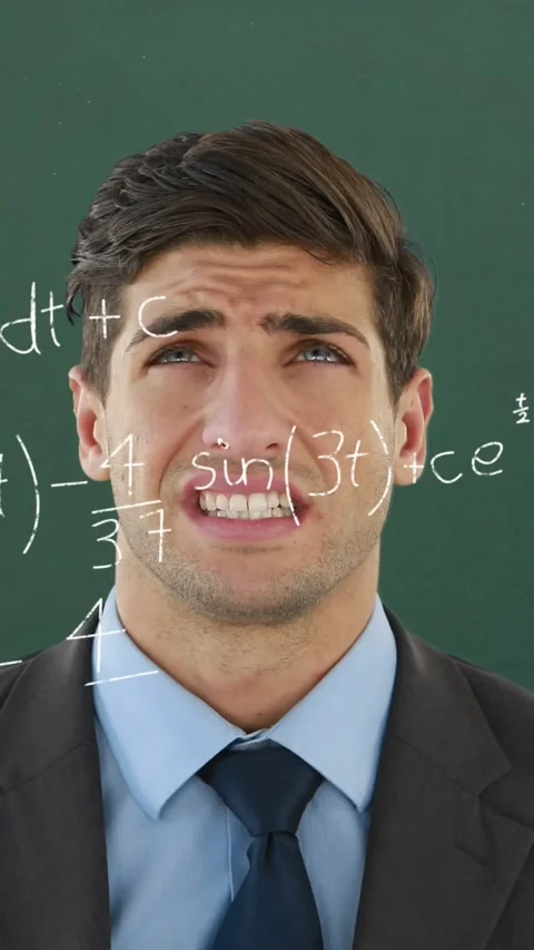 Student and mathematical equations with figures 4k Stock Footage 342224981