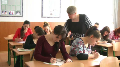 Student And Teacher In Class Stock Footage 36054522