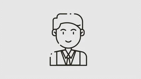 Student Animated Outline Icon Stock Footage 327502216
