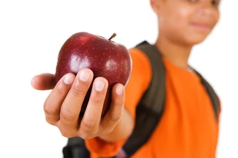 Student: apple for the teacher Stock Photos