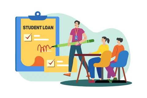 Student applying for student loan Stock Illustration