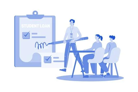 Student Applying For Student Loan Stock Illustration