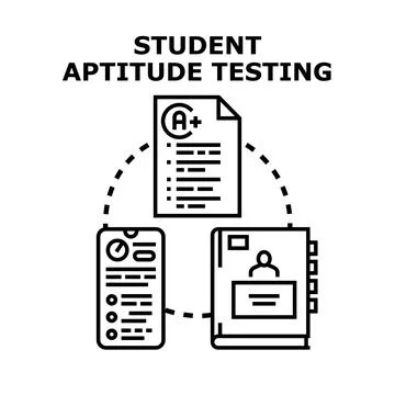 Student aptitude testing measuring knowledge and skills Stock Illustration