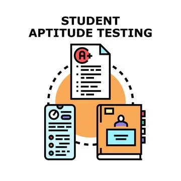 Student aptitude testing measuring knowledge and skills Stock Illustration