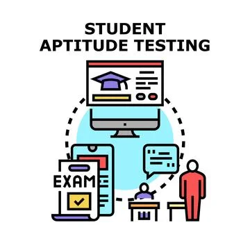 Student aptitude testing process and academic evaluation Stock Illustration