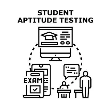 Student aptitude testing process and academic evaluation Stock Illustration