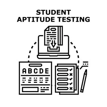 Student aptitude testing process recognizing individual skills Stock Illustration
