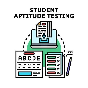 Student aptitude testing process recognizing individual skills Stock Illustration