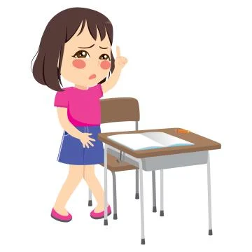 Student Asking Permission Stock Illustration
