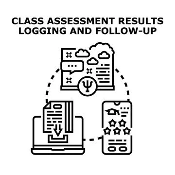 Student assessment results logging and follow up process Stock Illustration