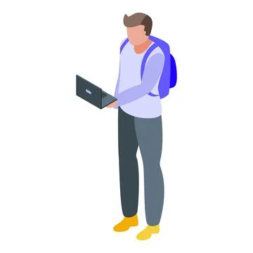 Student assignment icon, isometric style Stock Illustration