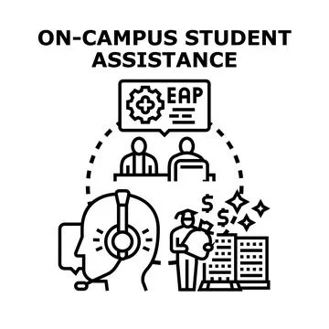 Student assistance program for education success at university Illustrazione stock