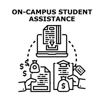 Student assistance program financial aid applying process Stock Illustration