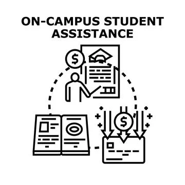 Student assistance program providing financial education support Stock Illustration