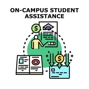 Student assistance program providing financial education support Stock Illustration