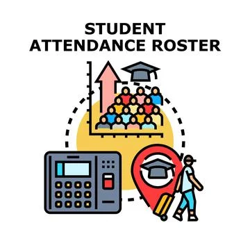 Student attendance tracking and education progress concept Stock Illustration