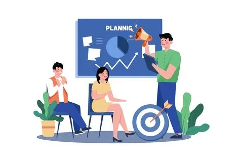 A Student Attends A Seminar On Study Skills Illustrazione stock