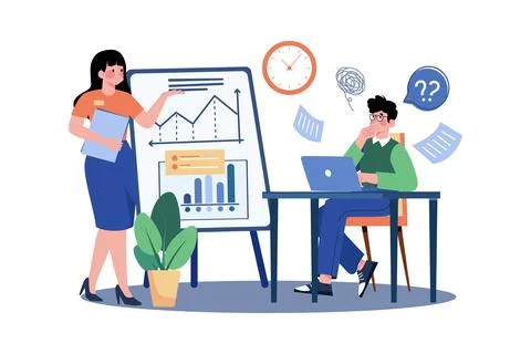 A Student Attends A Tutoring Session Stock Illustration