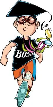 Student with awards Stock Illustration