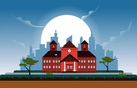 Student Back to School Building Study Education Vector Illustration Ilustración de archivo