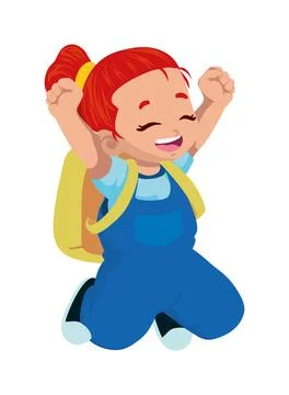 Student back to school celebrating Illustrazione stock