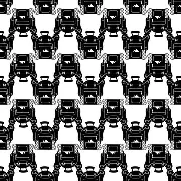 Student backpack pattern seamless vector 库存插图