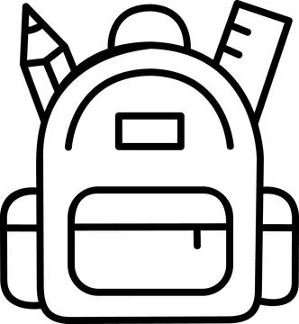 Student backpack with school supplies icon Ilustração Stock