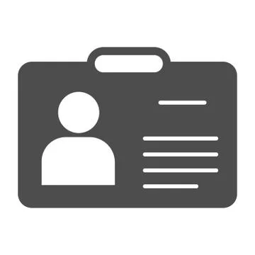 Student badge solid icon, school concept, pupil identity card sign on white Stock Illustration