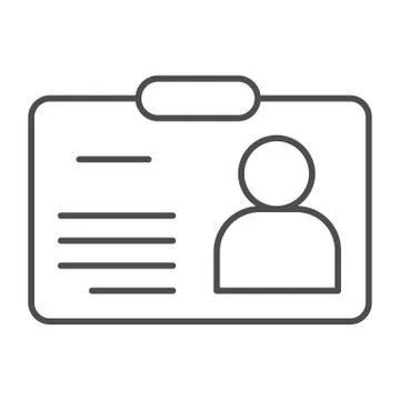 Student badge thin line icon, school concept, pupil identity card sign on white Stock Illustration