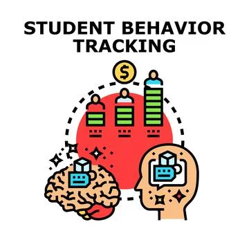 Student behavior tracking concept for progress monitoring Stock Illustration